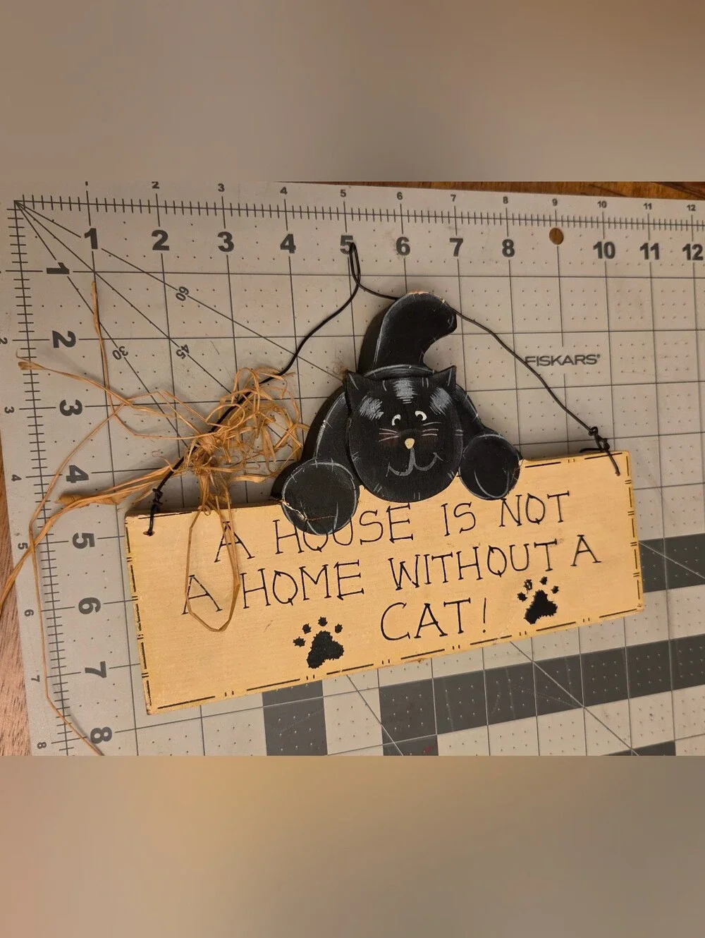 Black Cat Wood Wall Sign – Rustic/ Farmhouse/ Cottagecore Decor Cat Lovers